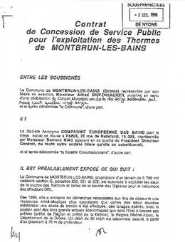 Délégation de service public (dsp) thermes montbrun